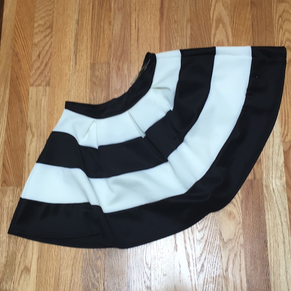 Black and white striped skirt